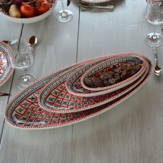 Plat ovale Bakir rouge - L 30 cm