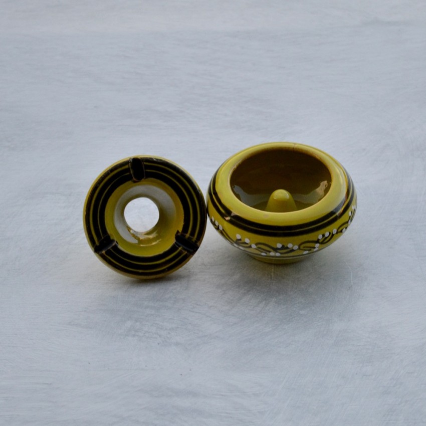 Lot de 2 cendriers Tatoué orange et vert - Mini modèle