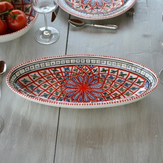 Plat ovale Bakir rouge - L 30 cm