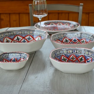 Plat octogonal Bakir rouge - L 16 cm