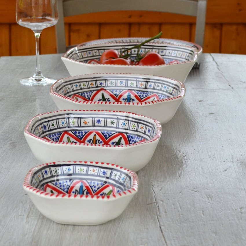 Plat octogonal Bakir rouge - L 20 cm