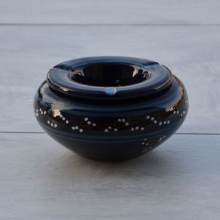 Cendrier marocain Tatoué bleu nuit - Moyen modèle