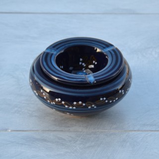 Cendrier marocain Tatoué bleu nuit - Moyen modèle