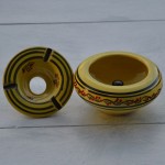 Cendrier marocain Tatoué jaune citron - Moyen modèle