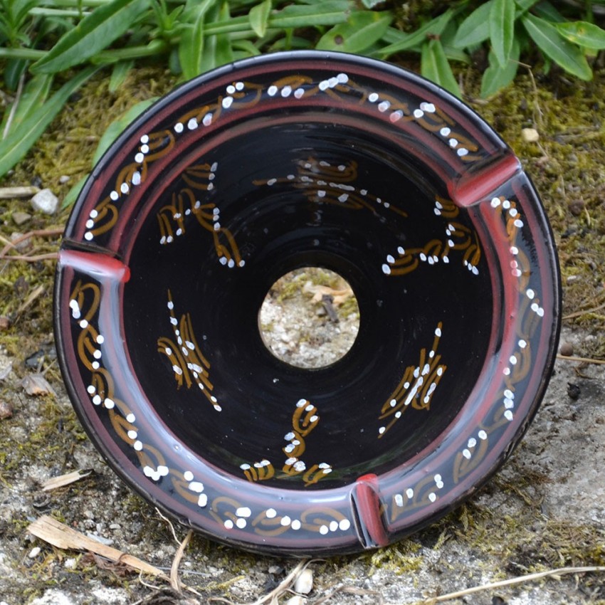 Cendrier oriental Tatoué Noir - Grand modèle