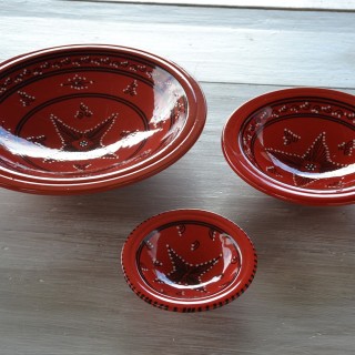Plat Tebsi Tatoué rouge - D 37 cm