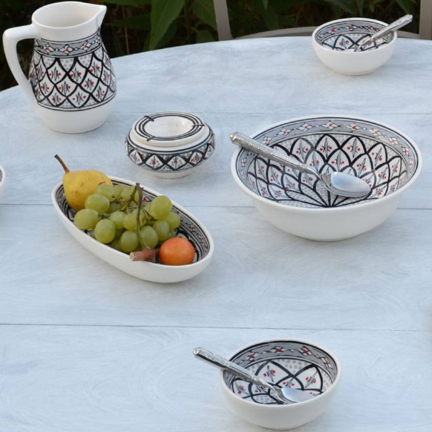 Service à salade de fruits Bakir gris - 6 pers