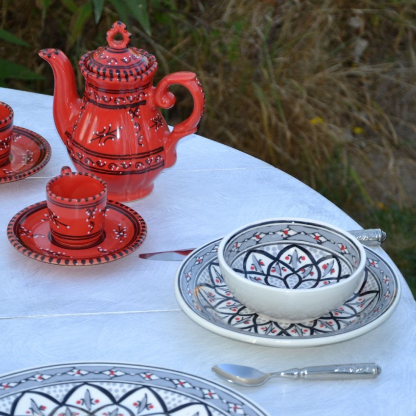 Service à salade de fruits Bakir gris - 8 pers