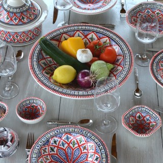 Plat Tebsi Bakir rouge - Diam 33 cm