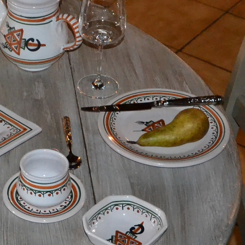 Plat octogonal Khelel beige - L 10 cm