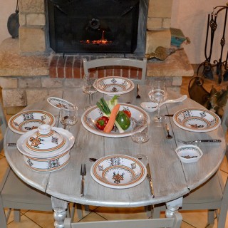 Plat octogonal Khelel beige - L 15 cm