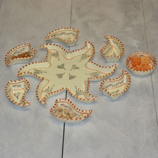 Service à apéritif étoile Tatoué Beige