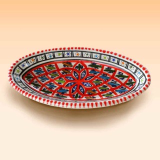 Plat ovale Bakir rouge - L 20 cm