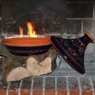 Tajine Tatoué Bleu Nuit - D 31 cm