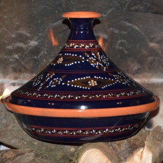 Tajine Tatoué Bleu Nuit - D 31 cm