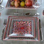 Assiette carrée Bakir rouge - Larg 19 cm