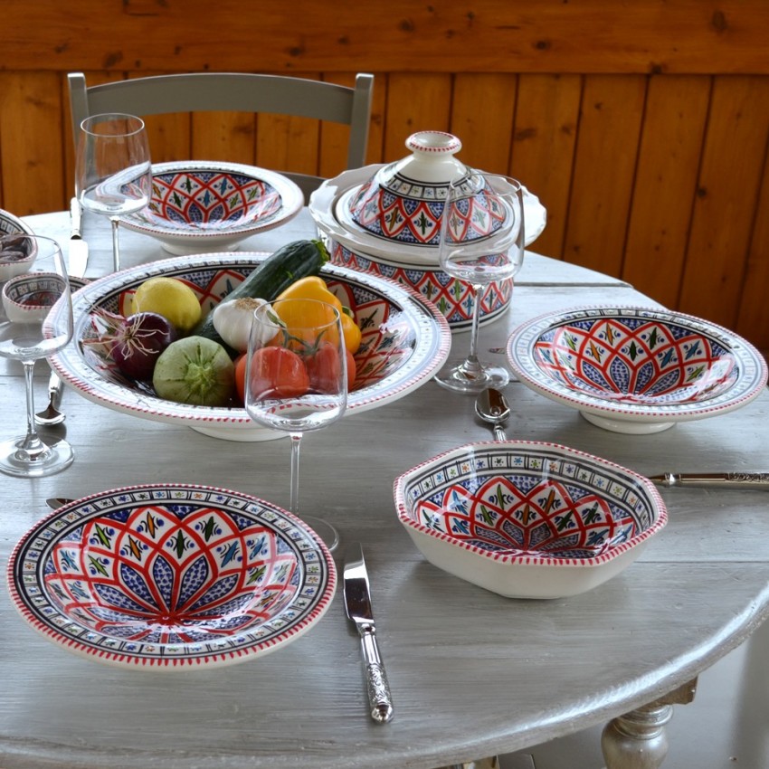 Plat Tebsi Bakir rouge - Diam 33 cm