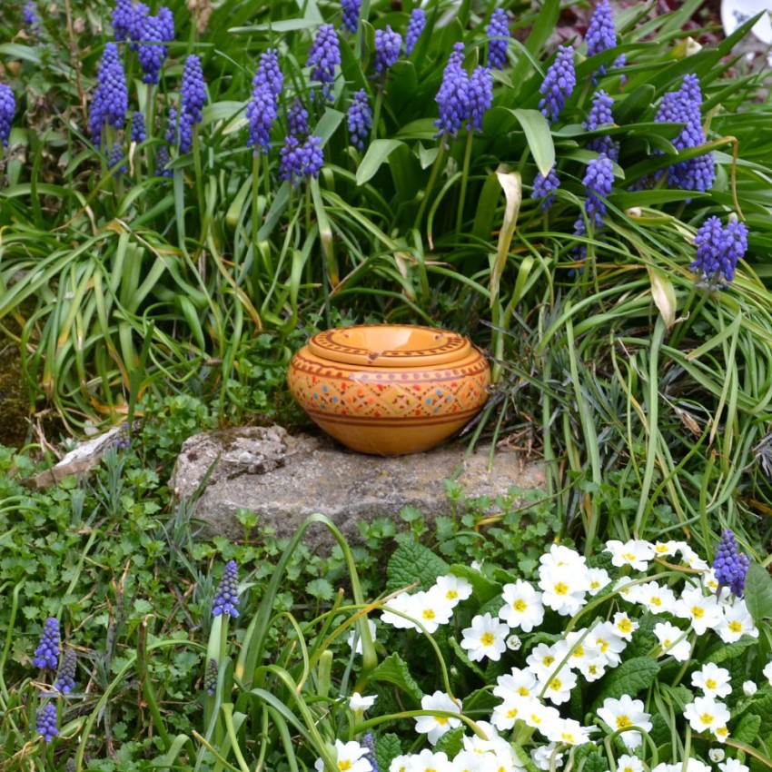 Cendrier anti fumée Marrakech jaune moutarde- Moyen modèle