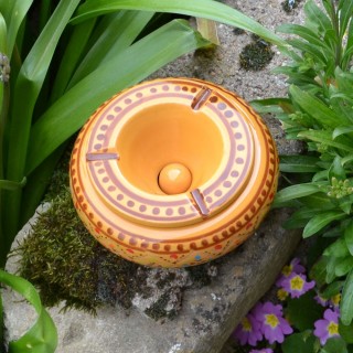 Cendrier anti fumée Marrakech jaune moutarde- Moyen modèle