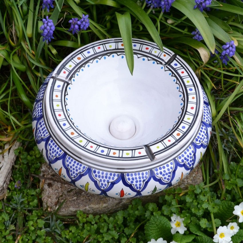 Cendrier marocain Bakir Bleu - Très Grand modèle