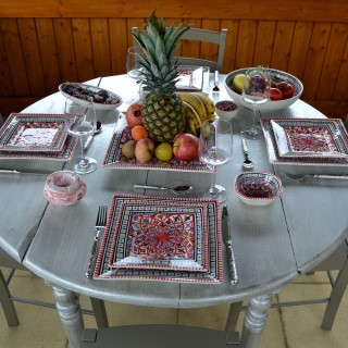 Assiette carrée Bakir rouge - Larg 19 cm