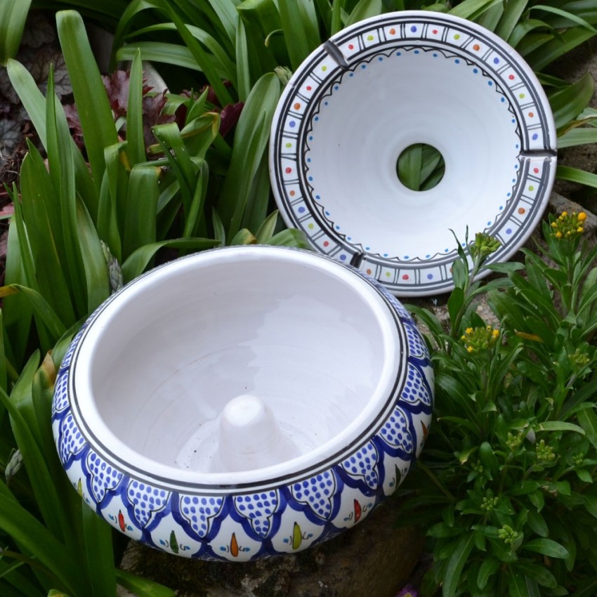 Cendrier marocain Bakir Bleu - Très Grand modèle