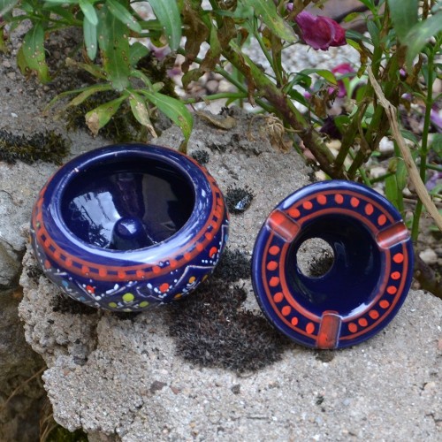 Lot 2 mini cendriers Marrakech bleu nuit et rouge - Mini modèle 2