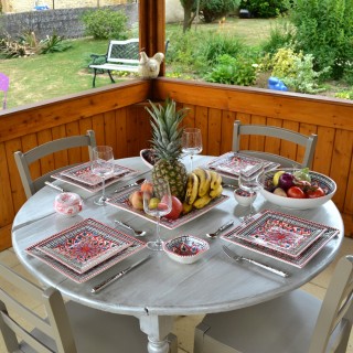 Assiette carrée Bakir rouge - Larg 30 cm