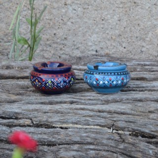 Lot 2 mini cendriers Marrakech bleu nuit et bleu clair - Mini modèle