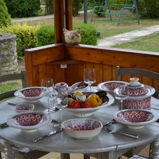 Plat Tebsi Bakir rouge - Diam 33 cm