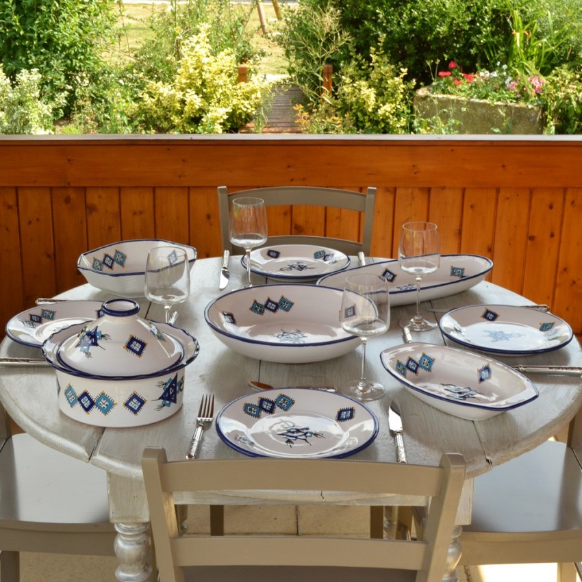 Assiette à entrée ou dessert Khelel bleu - D 20 cm