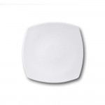 Assiette carrée en porcelaine blanche - L 24 cm