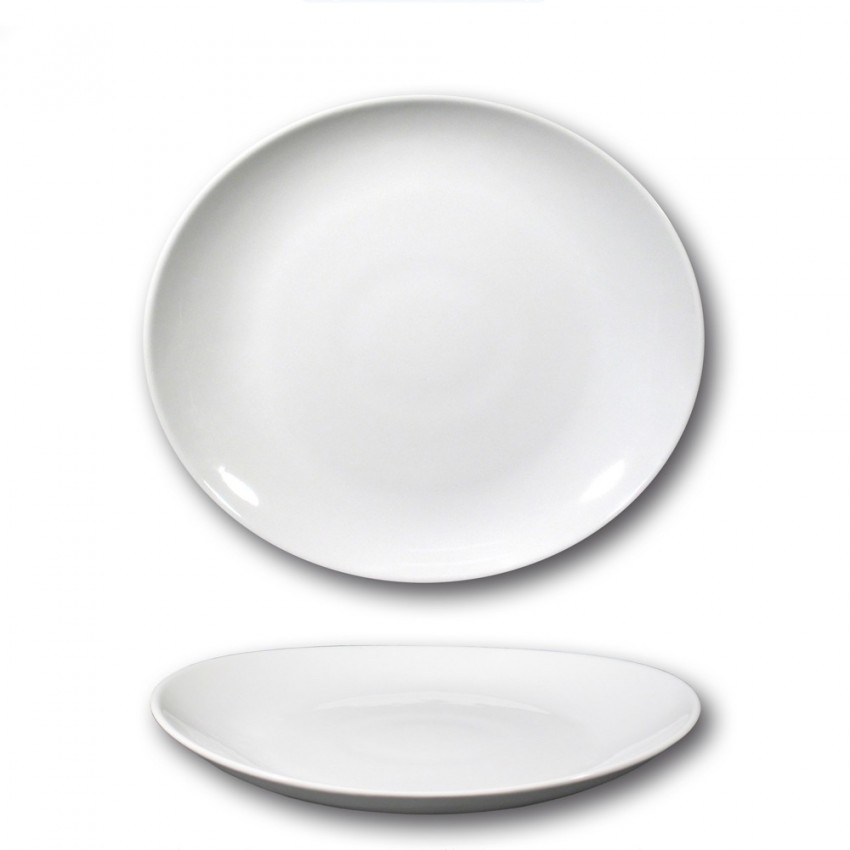 Lot de 6 assiettes à steak porcelaine blanche - D 27,5 cm - Tivoli
