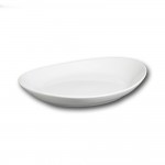 Lot de 6 assiettes gondoles porcelaine blanche - L 26 cm - Tivoli