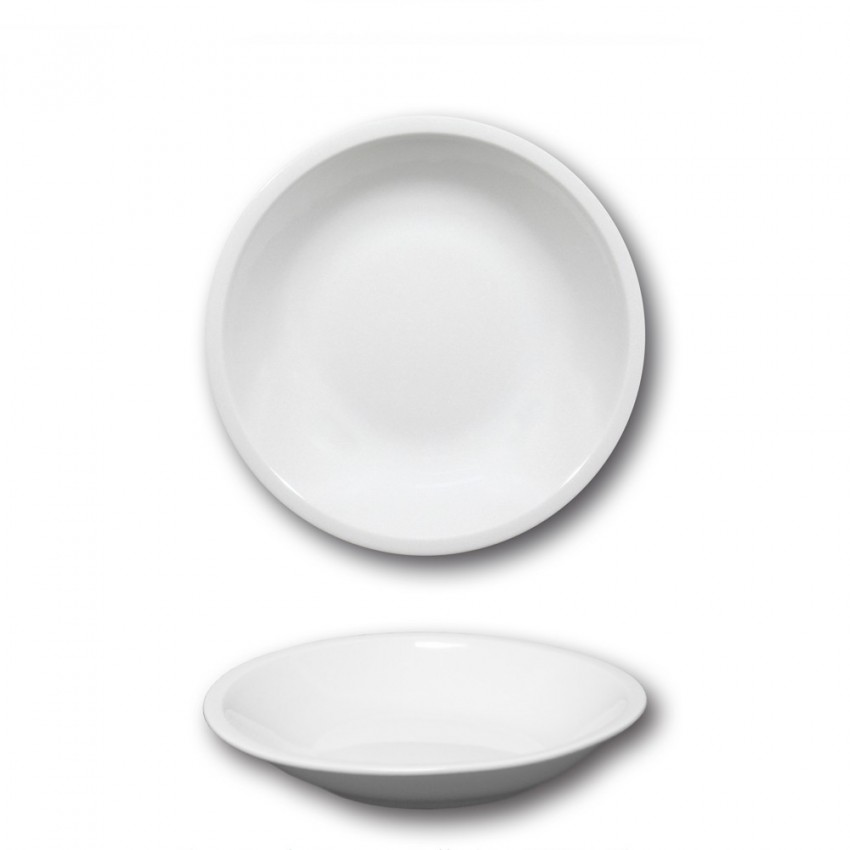 Lot de 6 assiettes creuses porcelaine blanche - D 20,5 cm - Roma