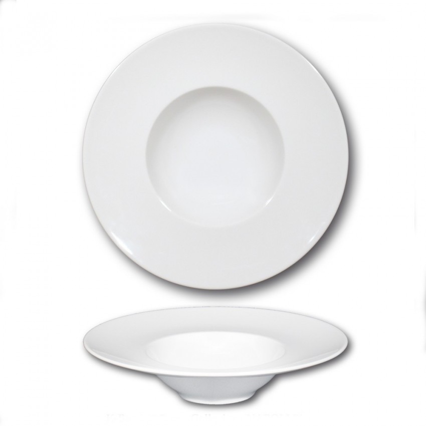 Lot de 6 assiettes à risotto en porcelaine blanche - D 27,5 cm - Napoli