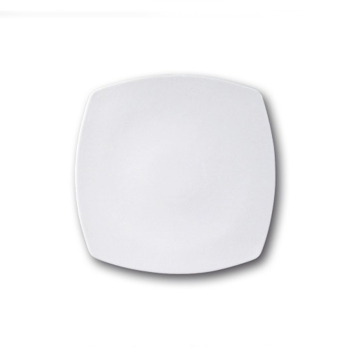 Lot 6 assiettes carrées porcelaine blanche - L 24 cm - Tokio