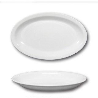 Plat ovale porcelaine blanche - L 27 cm - Roma