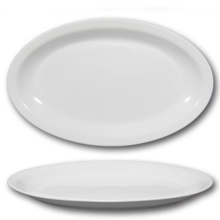 Plat ovale porcelaine blanche - L 36 cm - Roma