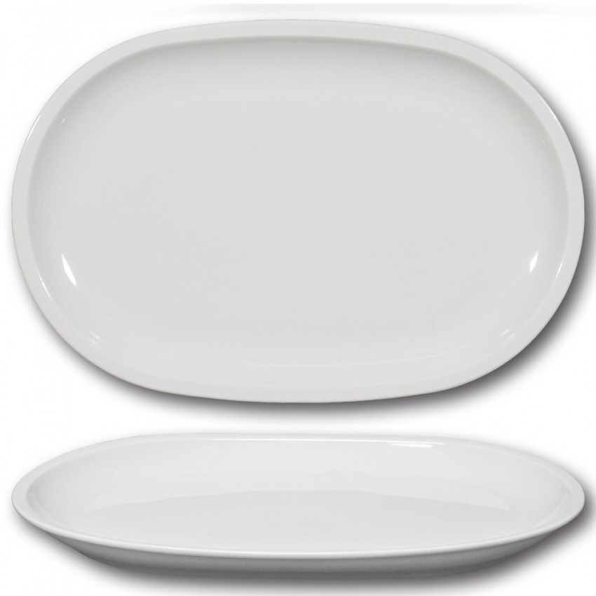 Plat ovale porcelaine blanche - L 37 cm - Chicago - Roma