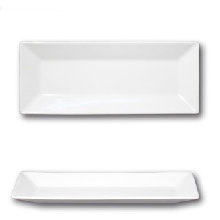 Assiette rectangulaire porcelaine blanche - L 34 cm - Kimi