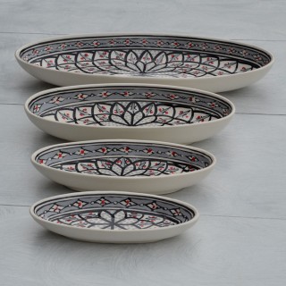 Plat ovale Bakir gris - L 50 cm