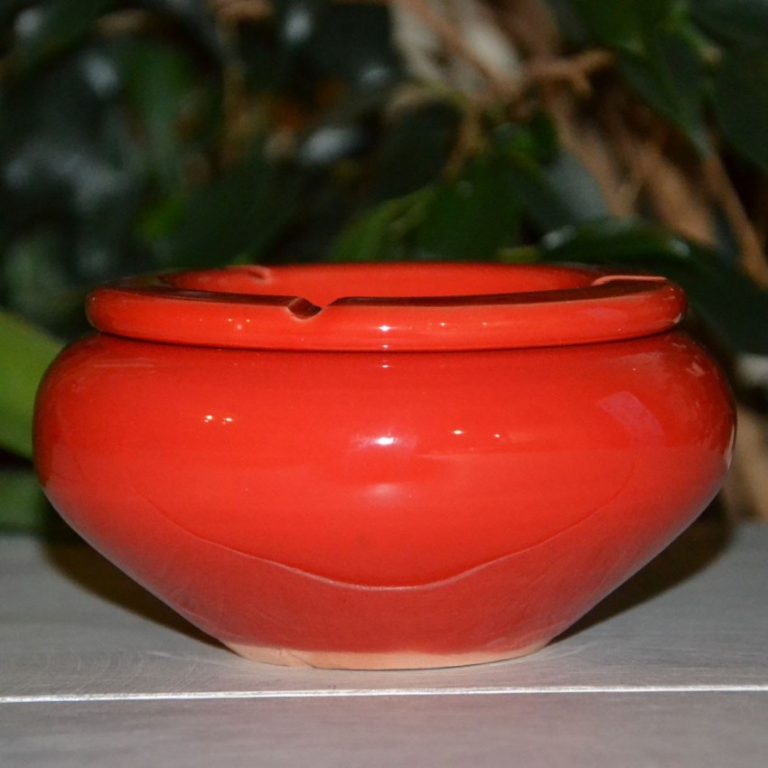 Cendrier Tunisien Uni rouge - Moyen modèle