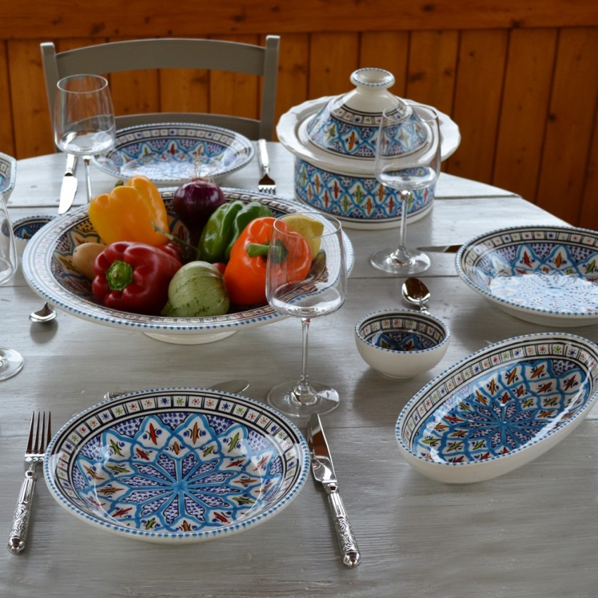 Plat ovale Bakir turquoise - L 20 cm