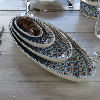 Plat ovale Bakir turquoise - L 24 cm