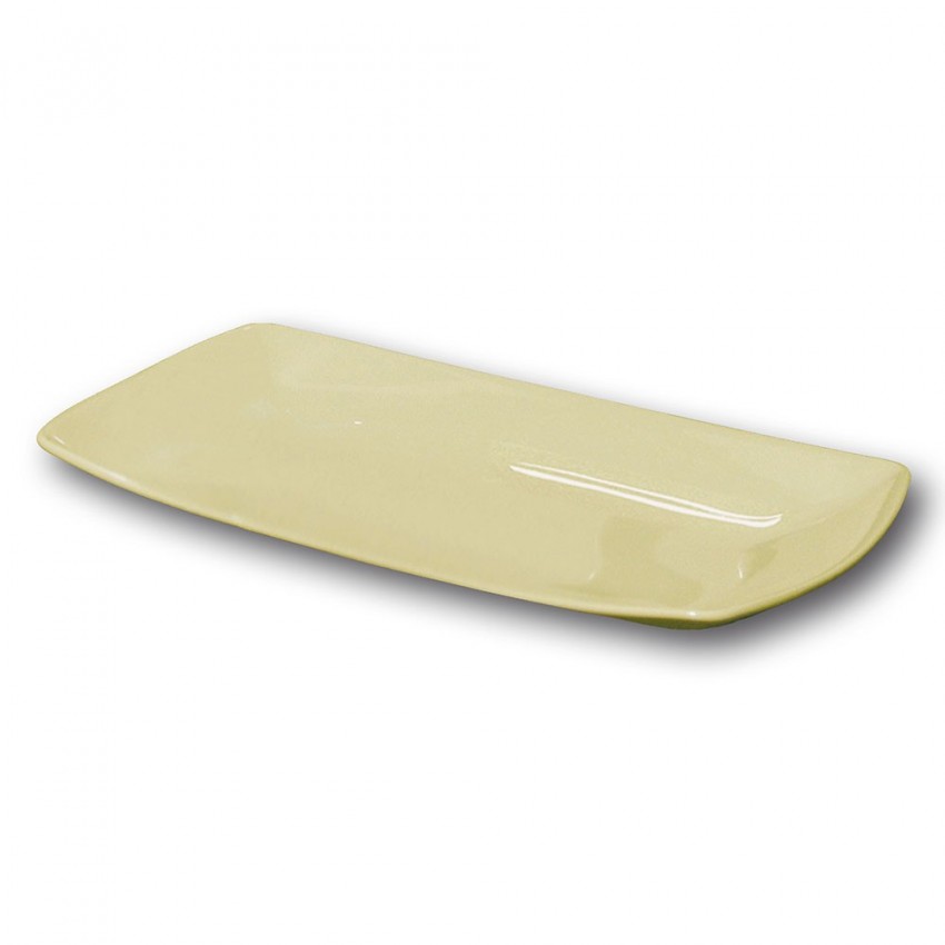 Plat rectangulaire porcelaine couleur Crème - L 30 cm - Tokio
