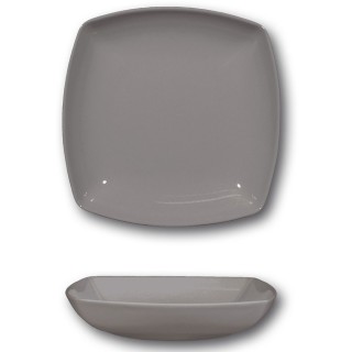 Assiette creuse porcelaine italienne Gris- L 21 cm - Tokio