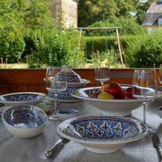 Plat ovale  Bakir turquoise - L 30 cm