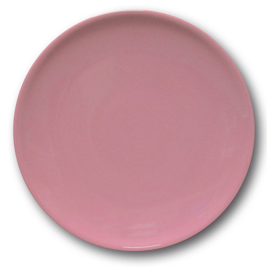 Lot de 6 assiettes plates porcelaine Rose - D 26 cm - Siviglia